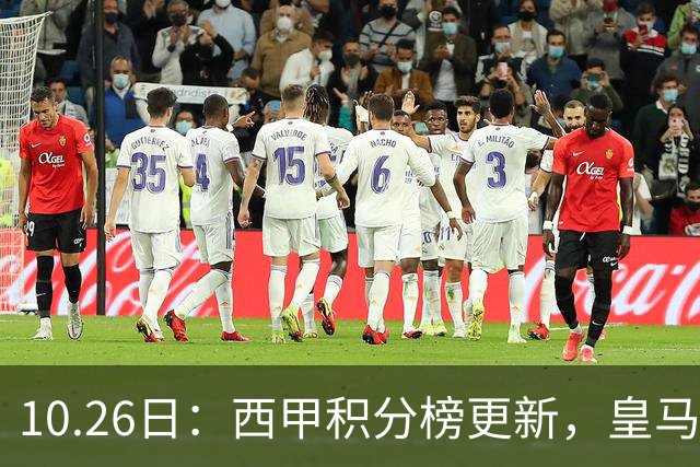 10.26日：西甲积分榜更新，皇马2比1绝杀，终结巴萨金身，前三仅差3分
